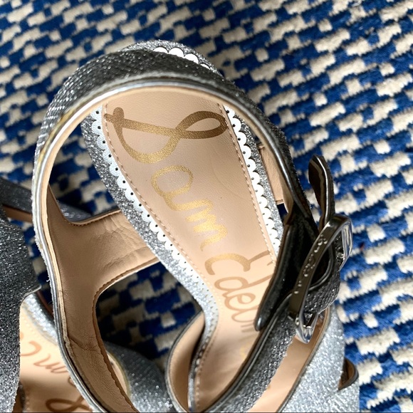 ❌SOLD❌Sam Edelman Silver Jordan Heels Sz 5.5 - Picture 6 of 8